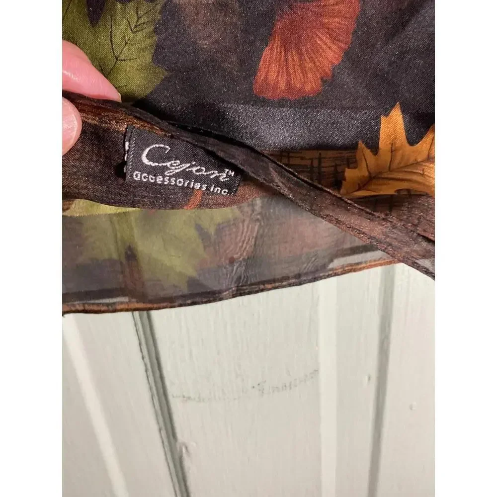 Cejon Women's Lightweight Autumn Leaf Print Scarf